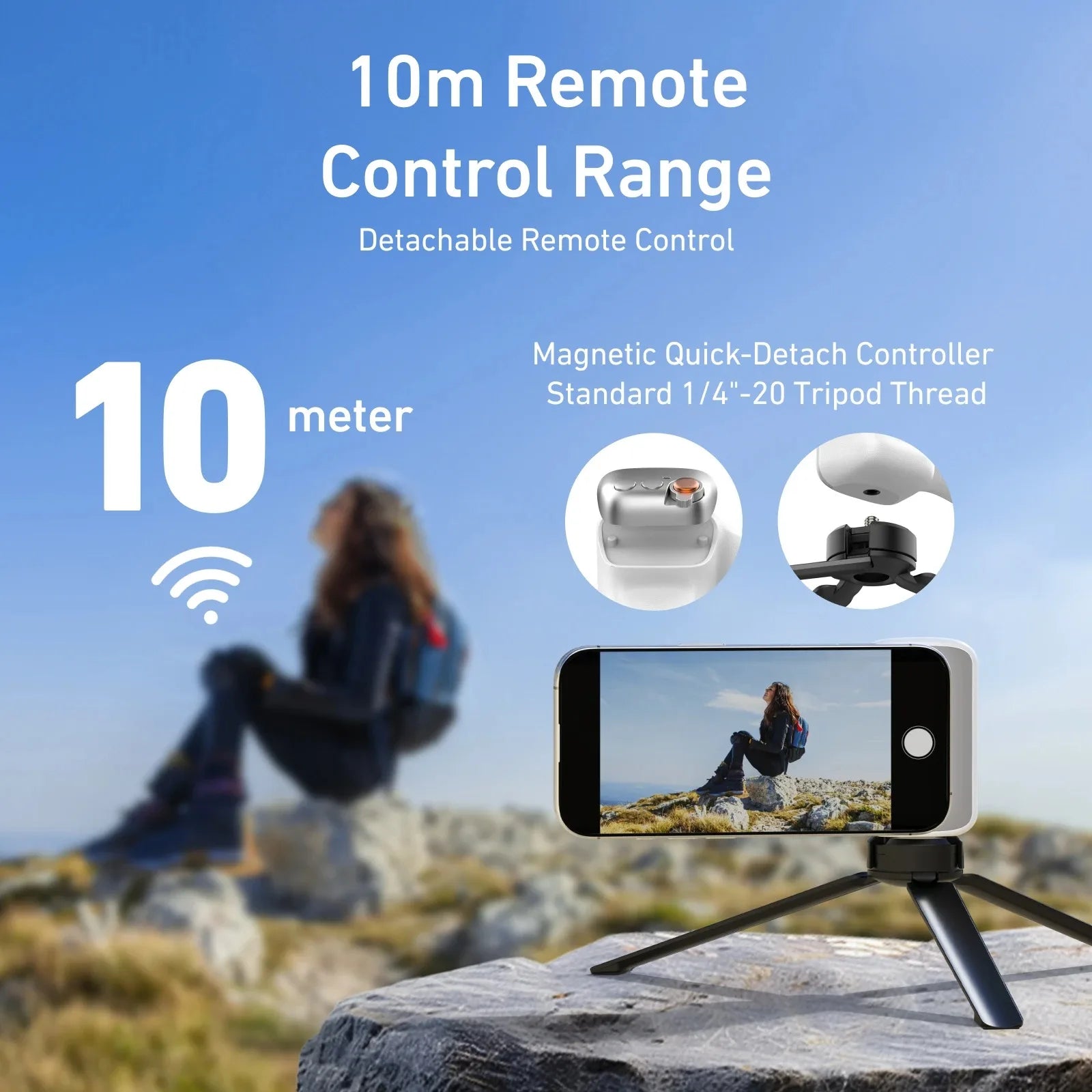 TELESIN Magnetic Phone Camera Shoot Hand Grip Holder Shooting Aid Remote Control Handle for iPhone 17 16 15 14 13 HUAWEI VIVO MI