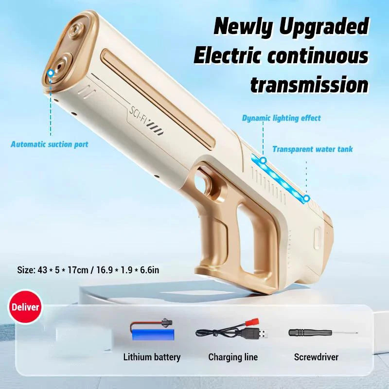 Electric Water Gun for Adults & Kids – Automatic Squirt Blaster Summer Outdoor Toy
