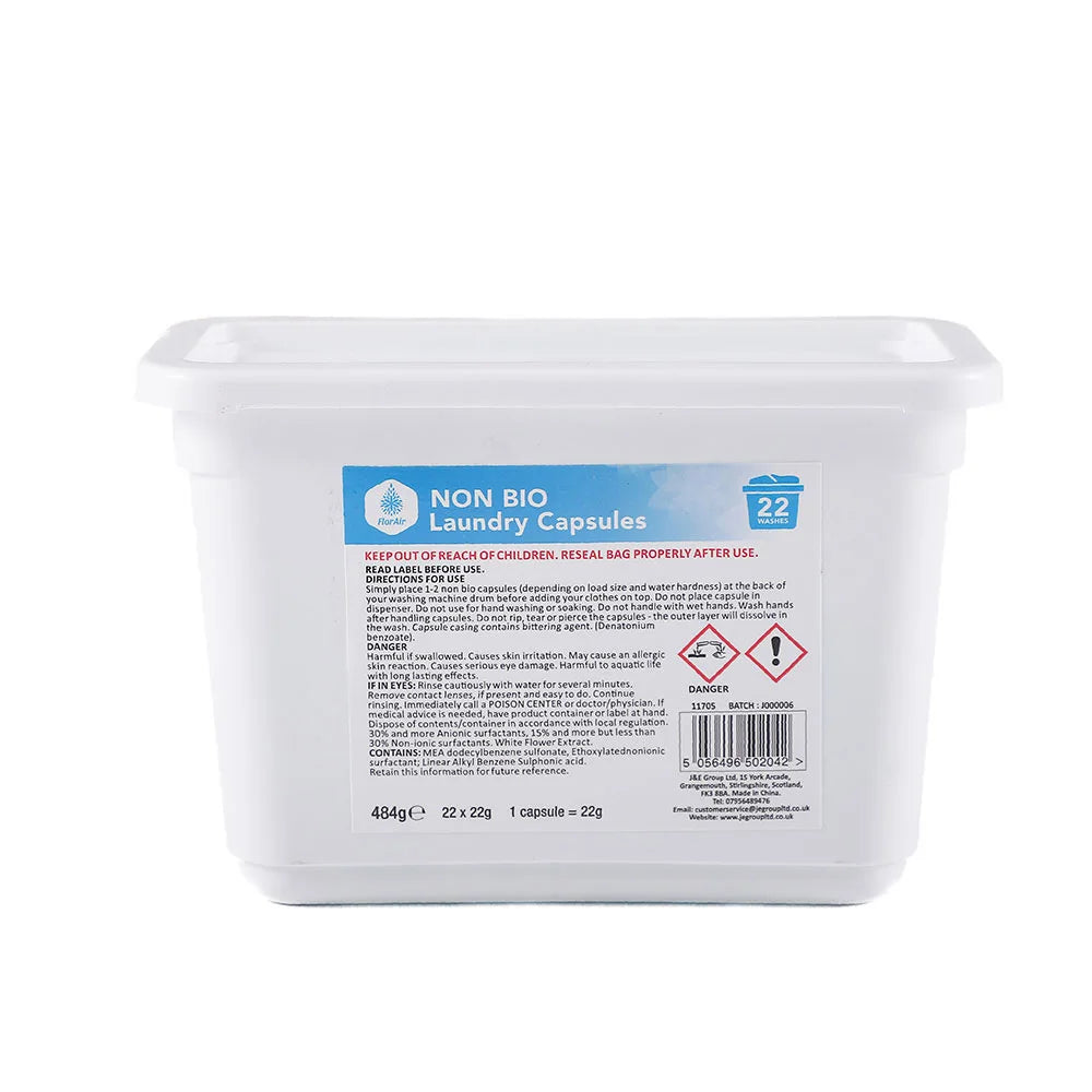 Non-Bio Laundry Capsules White Floral 264 Pack, 22Wash × 12Boxes, Gentle Washing Pods for Fresh and Clean Clothes