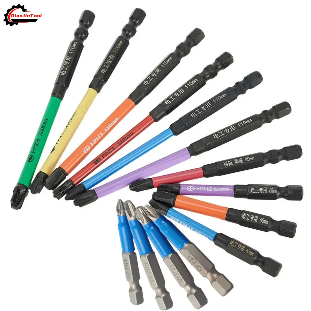 6Pcs Phillips Screwdriver Bit Magnetic Special Driver Switch Electrician Repair Tool FPH2 FPH3 FPZ2 FPZ3 PH1 PH2 PH3 PZ1 PZ3