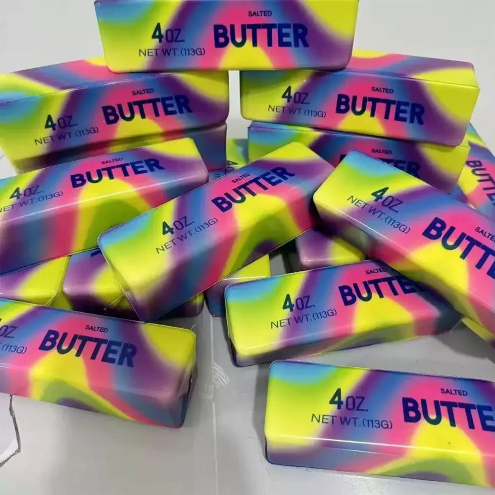 Colorful Squishy Butter Stick Soft Slow Rebound Squeeze Toy Decompression Anxiety Relief Fidget Toy for Adults Kids