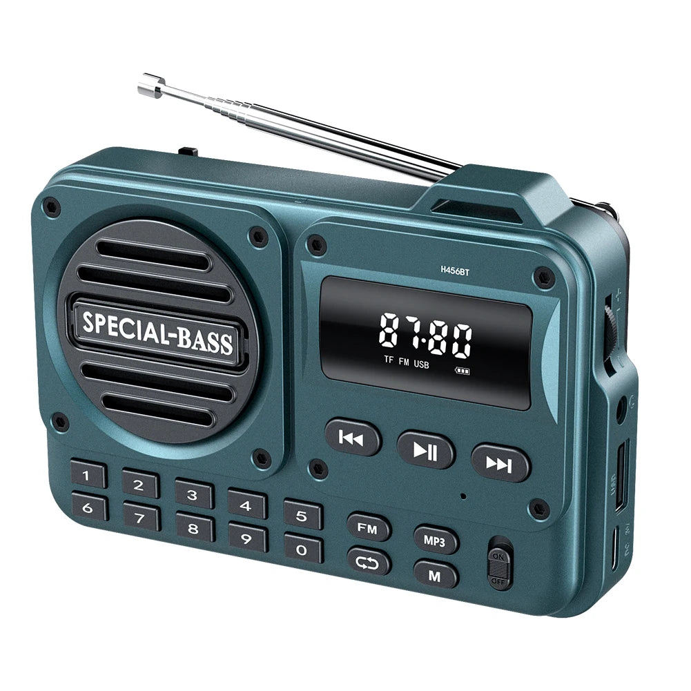 Portable Digital FM Radio with LED Display Digital Radio Recorder BT 5.4 Radio Speaker Gifts for Seniors Elderly