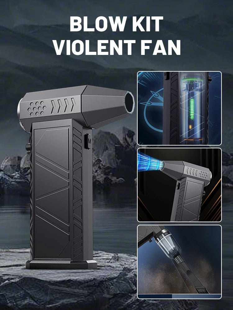 800000RPM New X9 Turbo Fan Upgrade Rechargeable Blower Brushless Air Blower Violent Fan Portable Dust Blower Electric Dryer