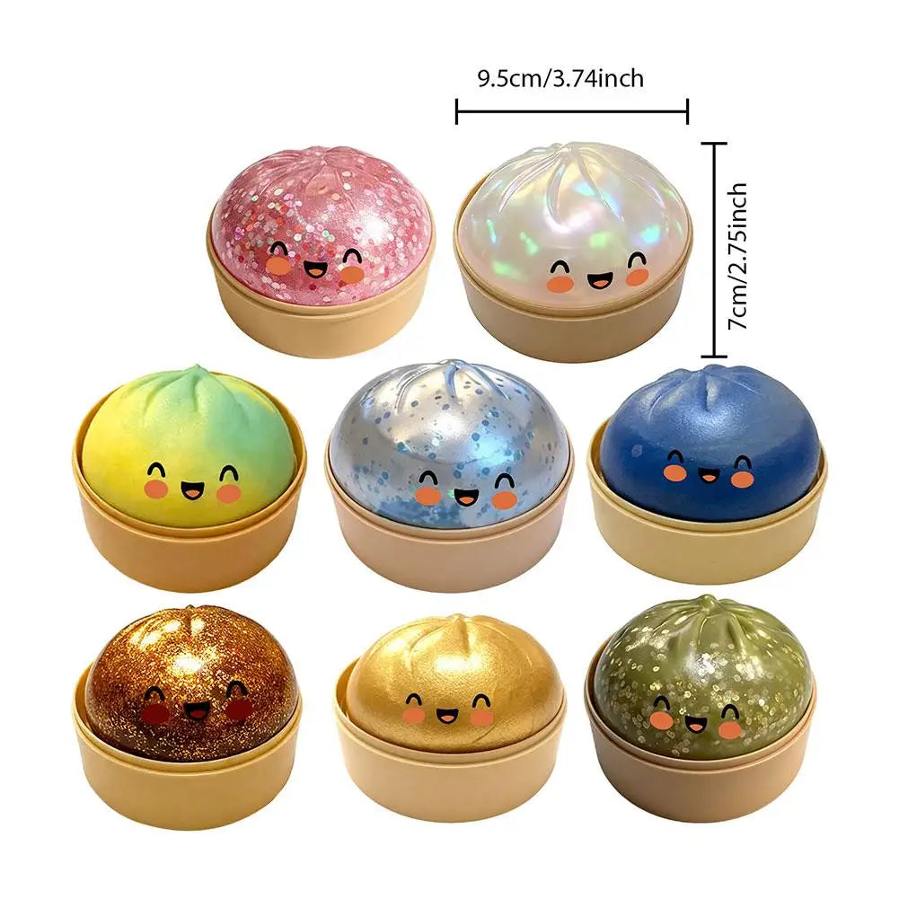 Glitter Dumpling Squeezable Toys Squishy Colorful Glitter Anti Stress Relieve Stress For Children Adults Stress-relieving Toy
