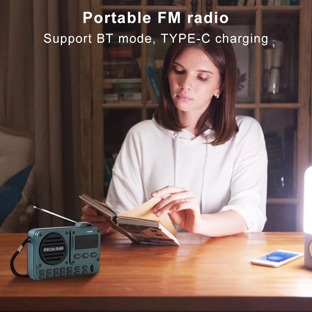 Portable Digital FM Radio with LED Display Digital Radio Recorder BT 5.4 Radio Speaker Gifts for Seniors Elderly
