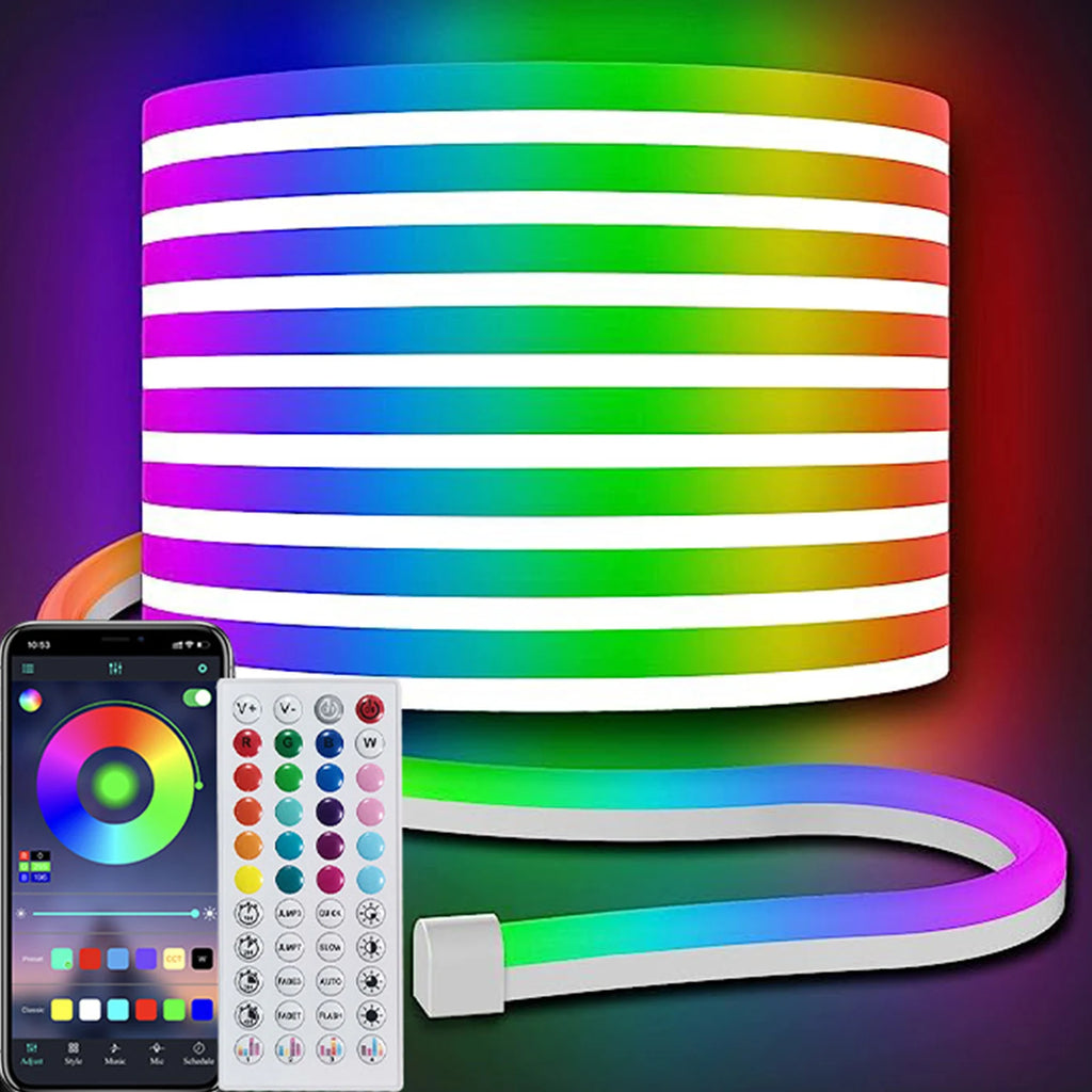 5m Neon LED Strip DIY RGB Rope Light APP Remote Silicone Neon Tape Light Decor