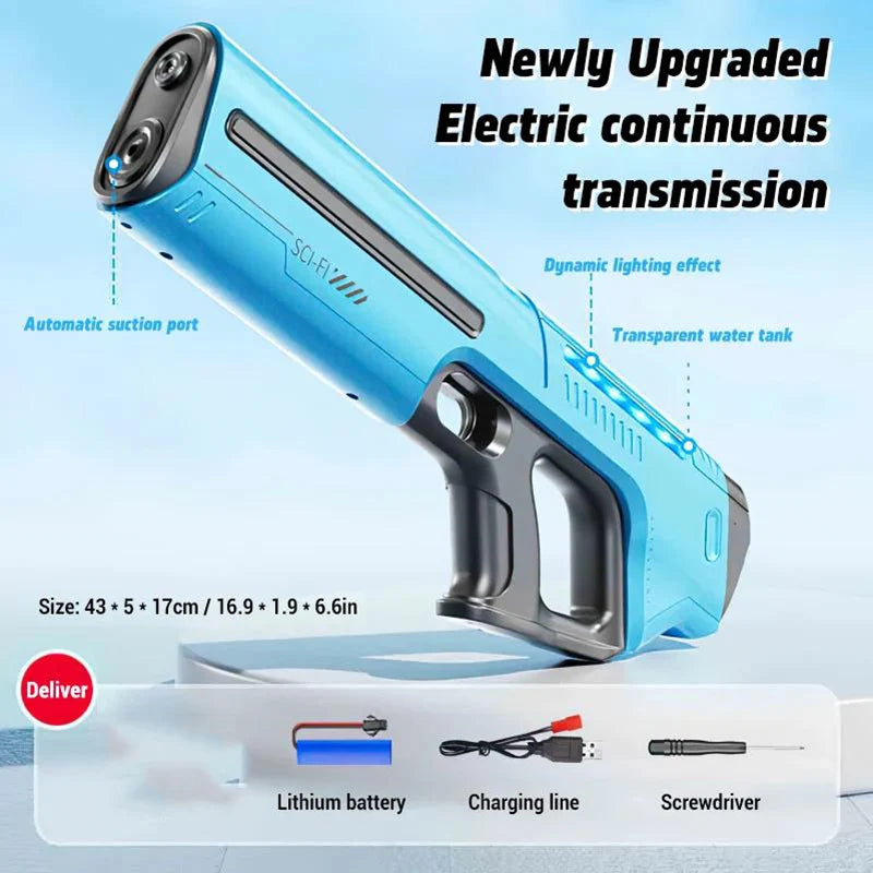 Electric Water Gun for Adults & Kids – Automatic Squirt Blaster Summer Outdoor Toy