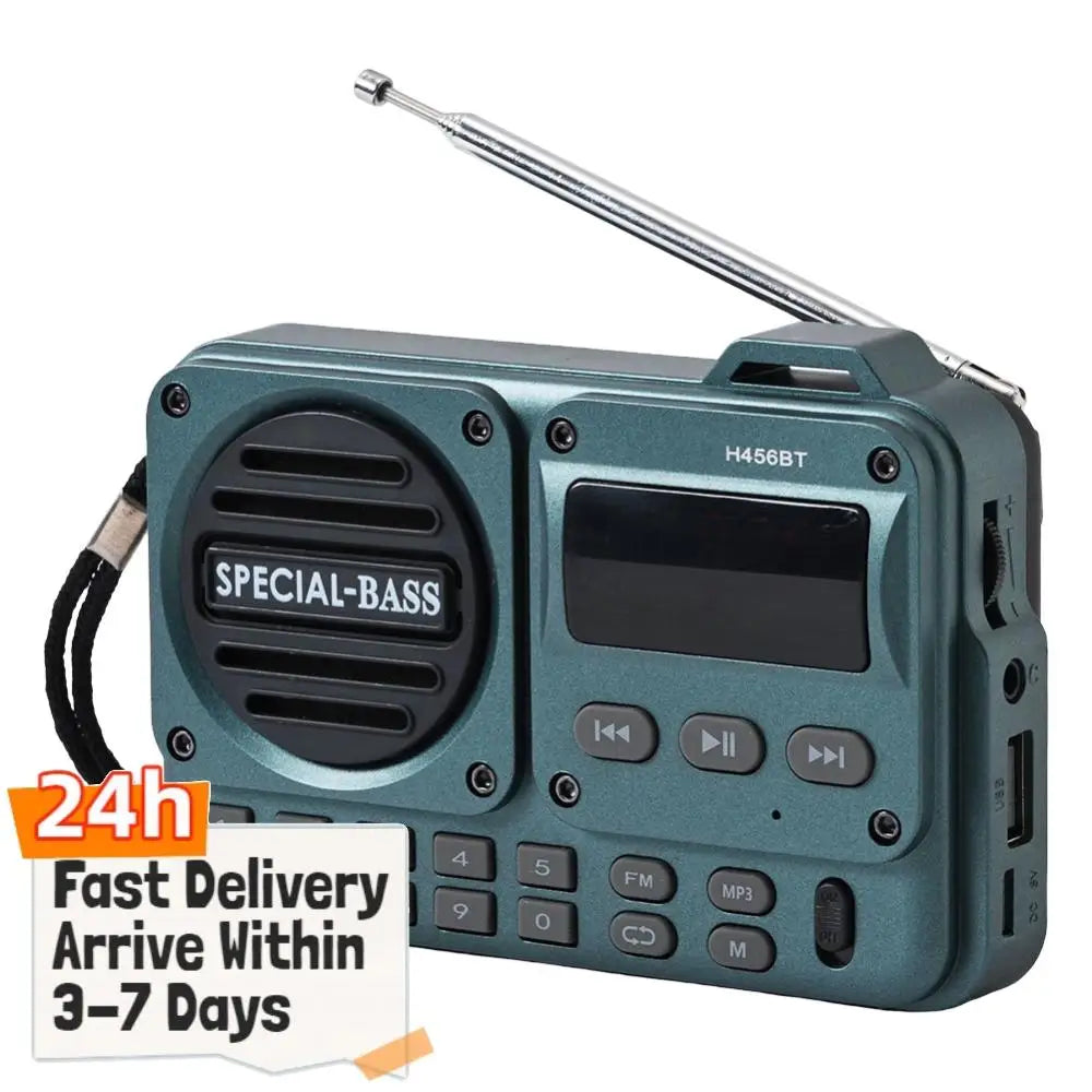 Portable Digital FM Radio with LED Display Digital Radio Recorder BT 5.4 Radio Speaker Gifts for Seniors Elderly