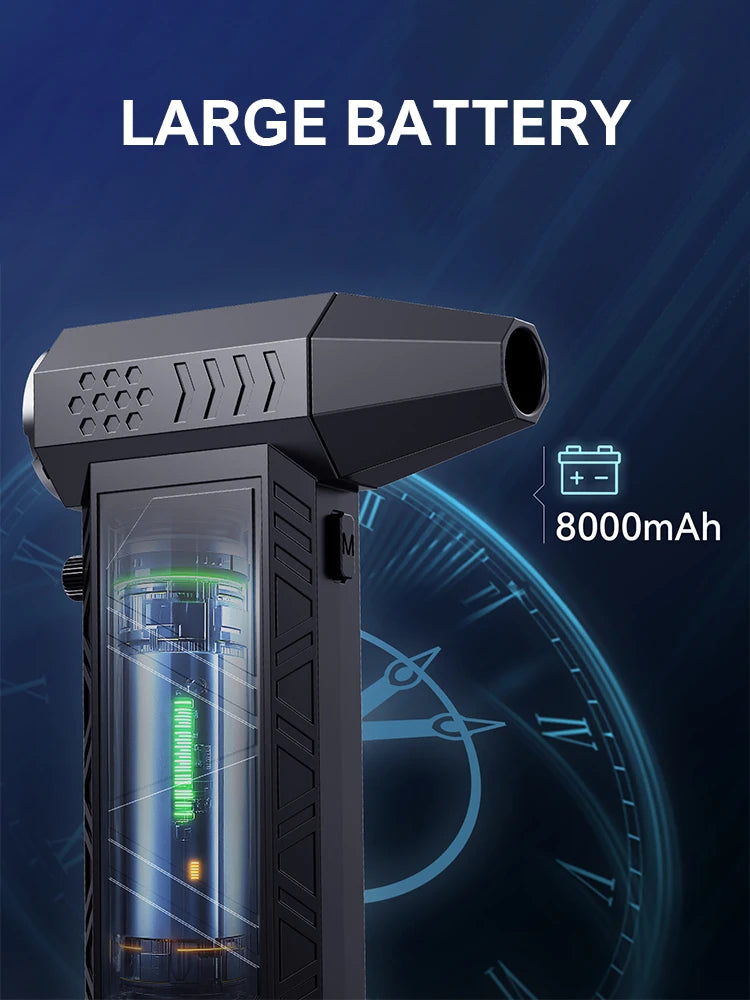 800000RPM New X9 Turbo Fan Upgrade Rechargeable Blower Brushless Air Blower Violent Fan Portable Dust Blower Electric Dryer