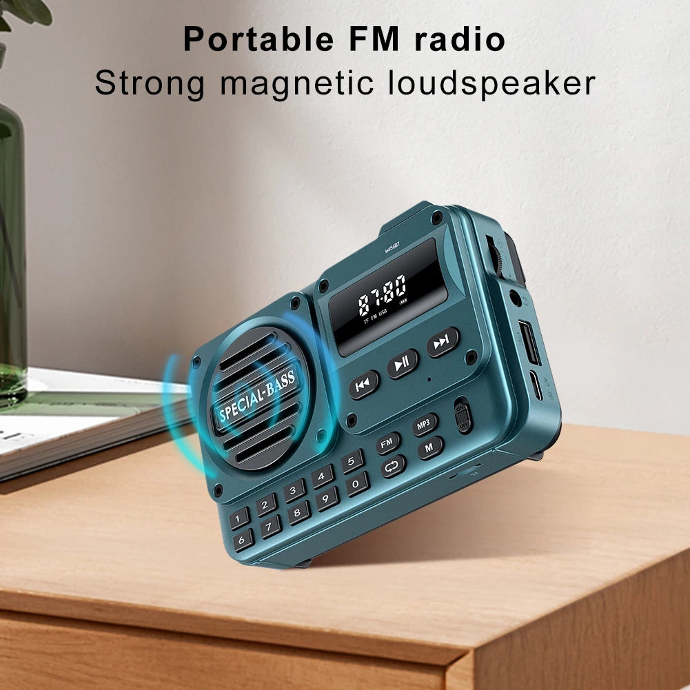 Portable Digital FM Radio with LED Display Digital Radio Recorder BT 5.4 Radio Speaker Gifts for Seniors Elderly