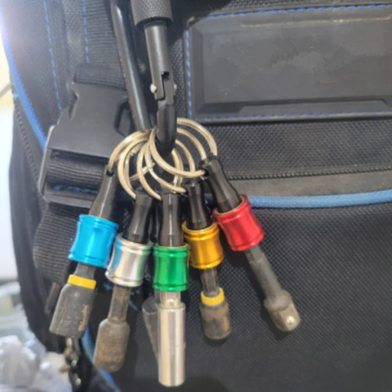 6pcs/Set 1/4" Hexagonal Shank Screwdriver Head Holder Extension Rod Key Chain Adapter Drill Bit Quick Replacement Portable Hand-